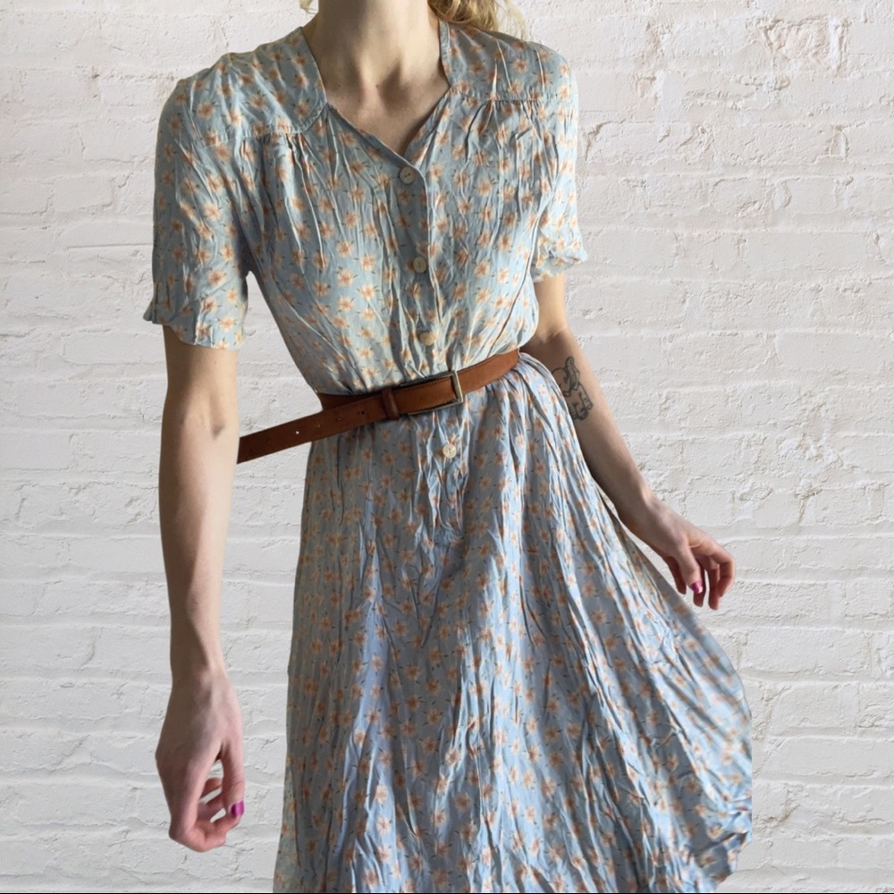 EASTEX 1970’s Stunning vintage floral summer midi dress 12/14 - Picture 5 of 11